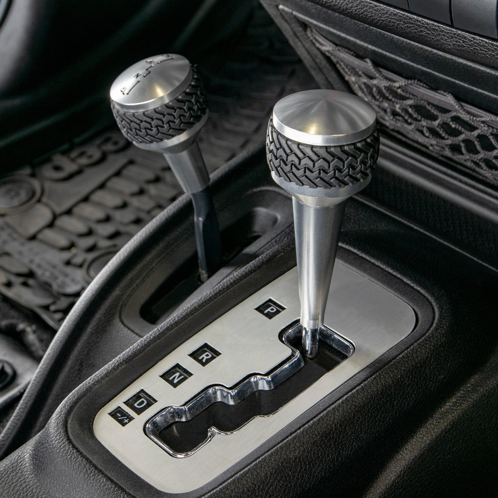 DV8 Offroad D-JP-181113-BL Auto Trans Shift Knob; Silver for Select Jeep Wrangler, Jeep Wrangler JK