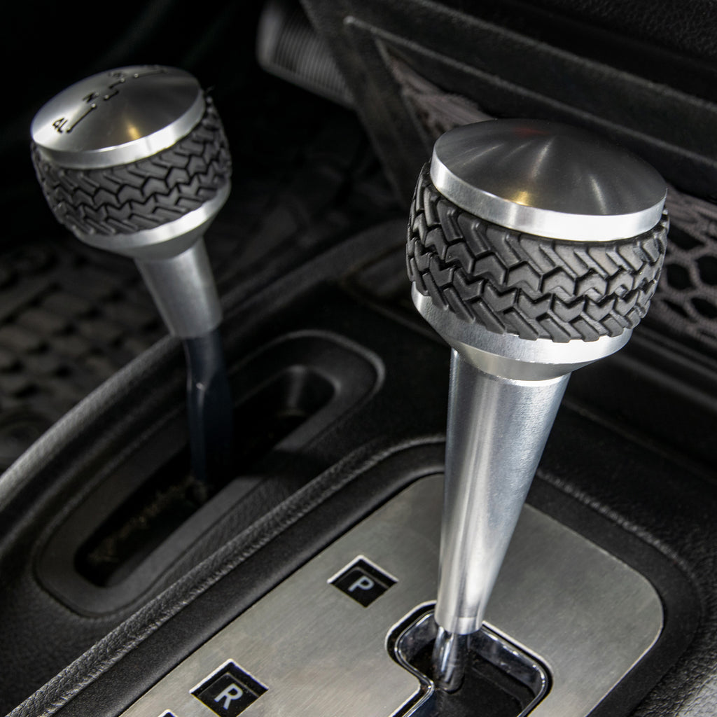 DV8 Offroad D-JP-181113-BL Auto Trans Shift Knob; Silver for Select Jeep Wrangler, Jeep Wrangler JK