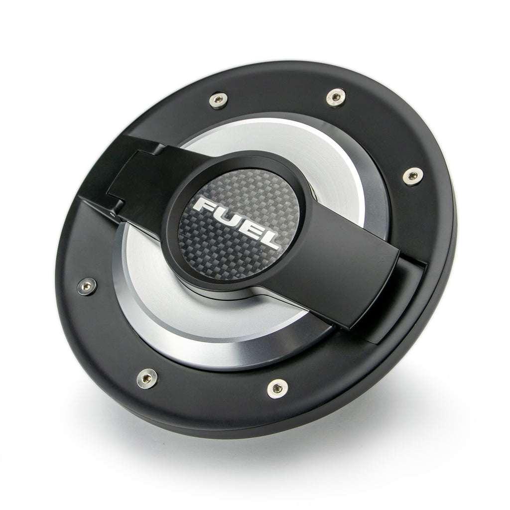 DV8 Offroad D-JP-190004-BLK Fuel Door Assembly; Blk/Slvr for Select Jeep Wrangler, Jeep Wrangler JK