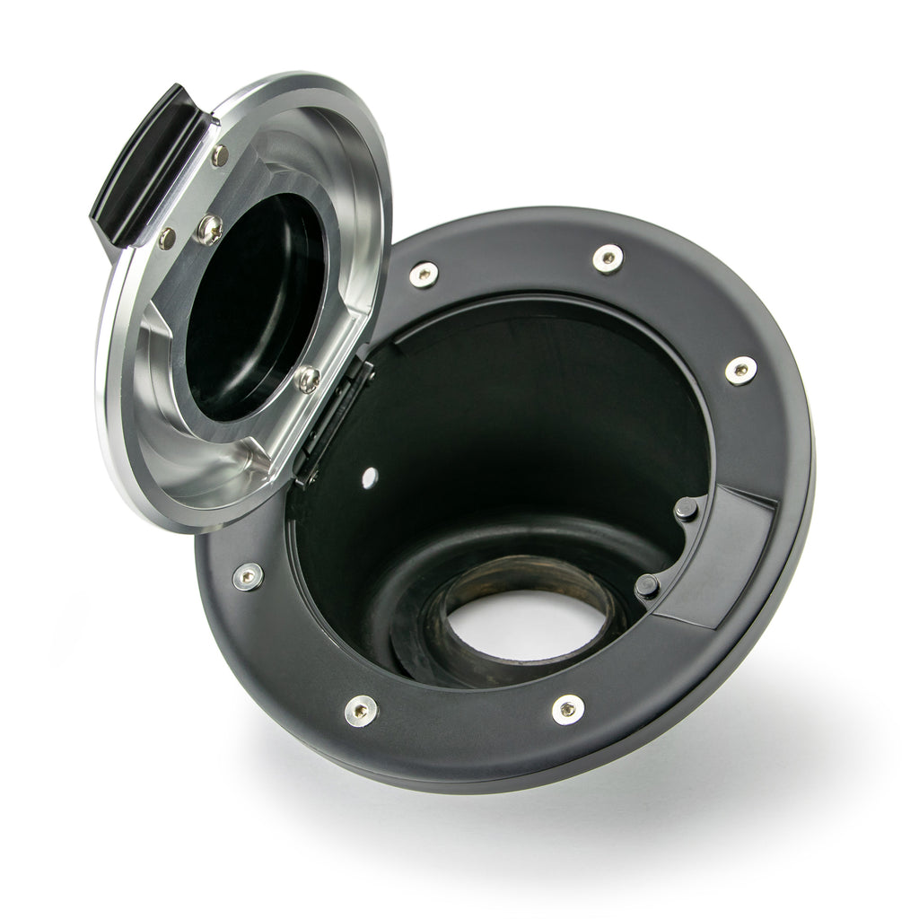 DV8 Offroad D-JP-190004-BLK Fuel Door Assembly; Blk/Slvr for Select Jeep Wrangler, Jeep Wrangler JK