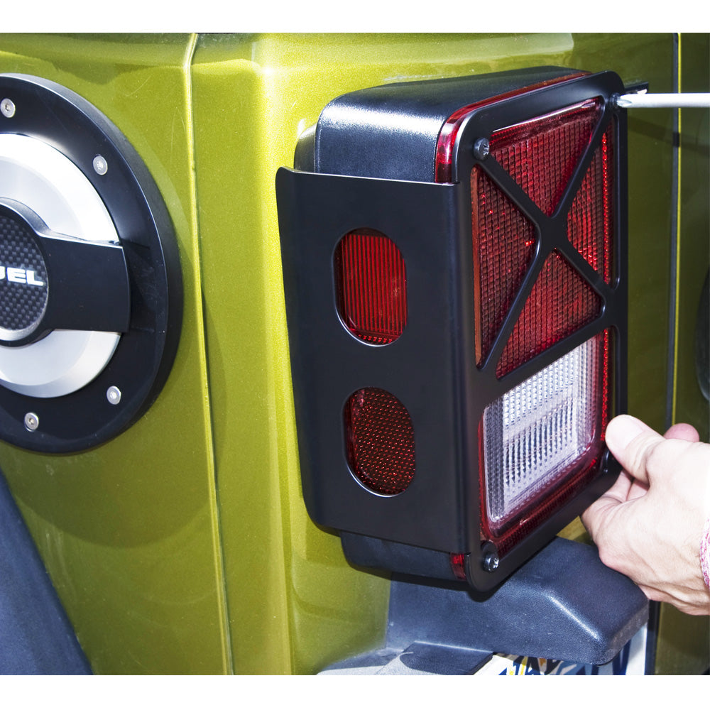 DV8 Offroad D-JP-190007-BK Tail Lamp Guard; Black; Pair for Select Jeep Wrangler, Jeep Wrangler JK