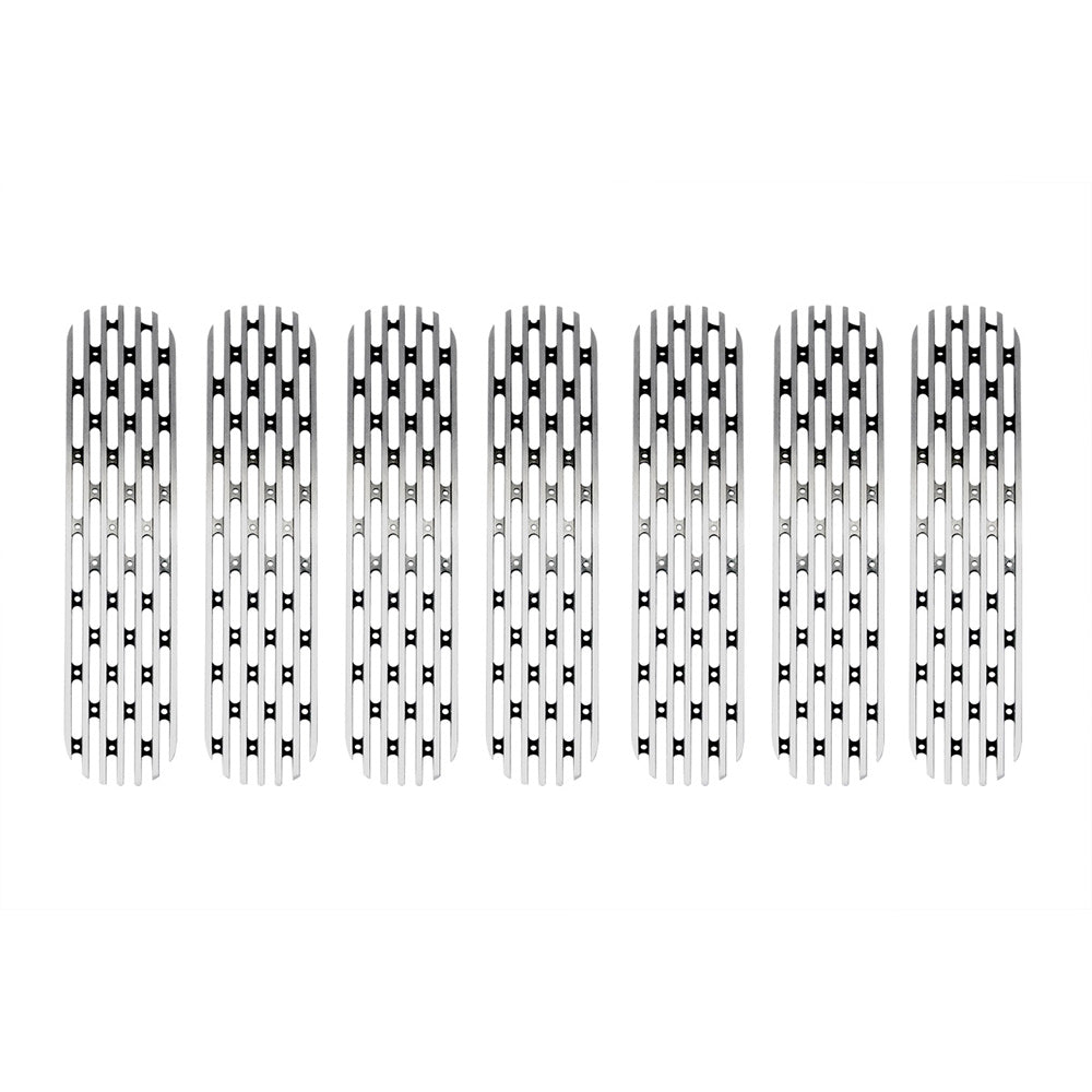 DV8 Offroad D-JP-190008-POLSH Grill Inserts; 7-Pieces; Polished for Select Jeep Wrangler, Jeep Wrangler JK