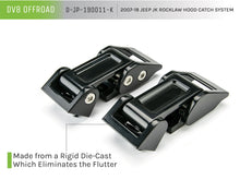 Load image into Gallery viewer, DV8 Offroad D-JP-190011-K Rocklaw Hood Catch System; Pair for Select Jeep Wrangler, Jeep Wrangler JK
