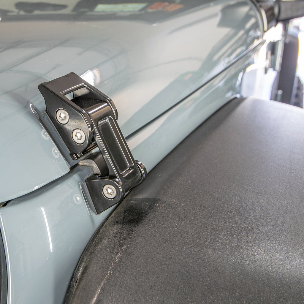 DV8 Offroad D-JP-190011-K Rocklaw Hood Catch System; Pair for Select Jeep Wrangler, Jeep Wrangler JK