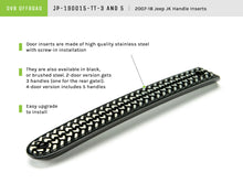 Load image into Gallery viewer, DV8 Offroad D-JP-190015-TT-3 Tire Tread Door Handle Inserts; 3-Pieces for Select Jeep Wrangler, Jeep Wrangler JK