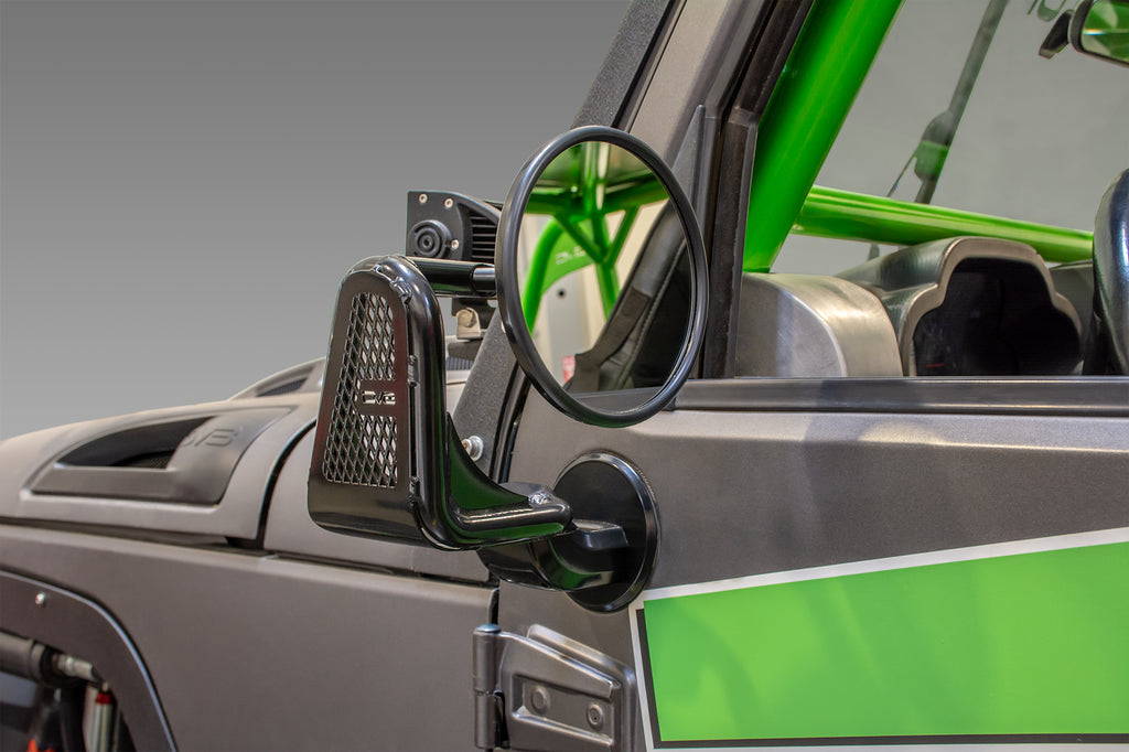 DV8 Offroad D-JP-190050-B Tubular Mirrors; Black for Select Jeep Wrangler, Jeep Wrangler JK