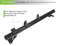 Load image into Gallery viewer, DV8 Offroad D-JP-190051-HD Picatinny Hood Mounted Rail System for Select Jeep Wrangler, Jeep Wrangler JK