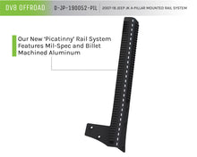 Load image into Gallery viewer, DV8 Offroad D-JP-190052-PIL Picatinny A-Pillar Mounted Rail System for Select Jeep Wrangler, Jeep Wrangler JK