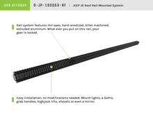 Load image into Gallery viewer, DV8 Offroad D-JP-190053-RF Picatinny Roof Rail Mounted System for Select Jeep Wrangler, Jeep Wrangler JK