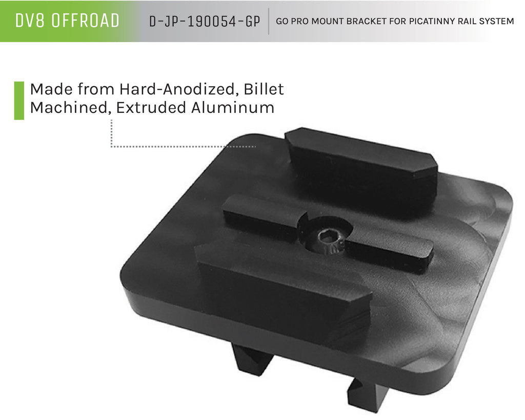 DV8 Offroad D-JP-190054-GP Go Pro Mount Bracket for Select Jeep Wrangler, Jeep Wrangler JK