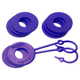 Daystar International KU70061PR D Ring Isolator Washer Locker Kit 2 Locking Washers and 6 Non-Locking Washers Purple Daystar