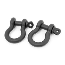 Load image into Gallery viewer, D-Ring-Shackles-Cast-58-Inch-Pin-Pair-Black-Rough-Country