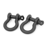 Rough Country RS179 D Ring Shackles Cast 5/8 Inch Pin Pair Black
