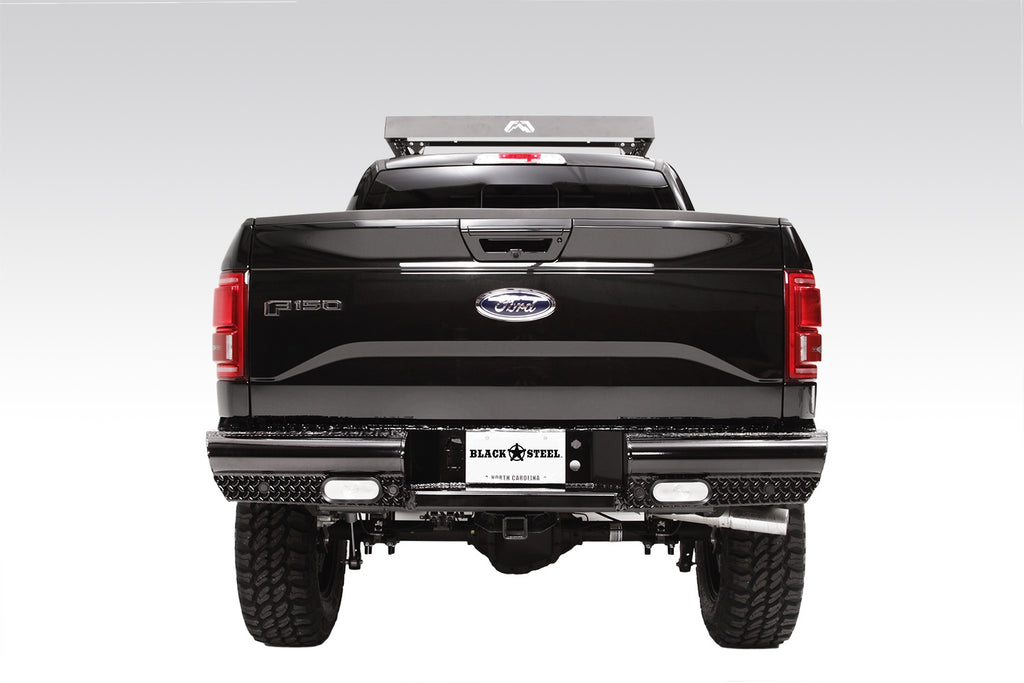 Fab Fours FF15-T3250-1 Black Steel Ranch Rear Bumper for Select Ford F-150