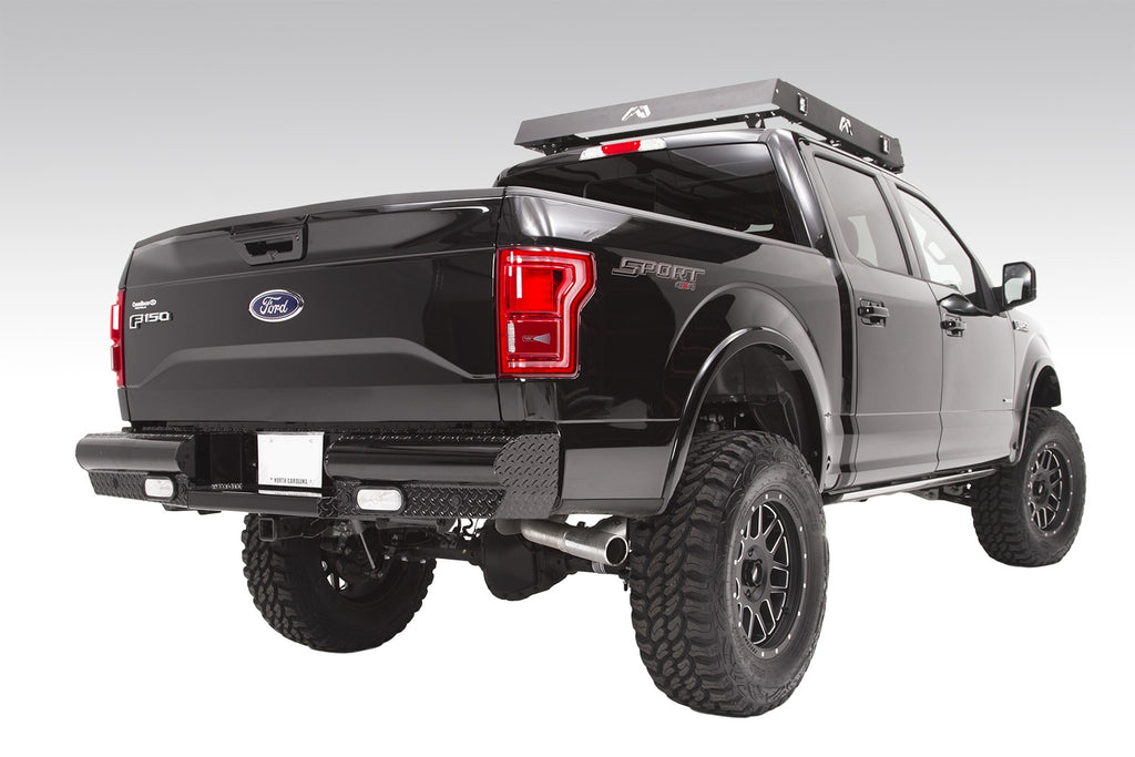 Fab Fours FF15-T3250-1 Black Steel Ranch Rear Bumper for Select Ford F-150
