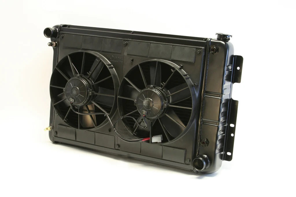 DEWITTS RADIATOR 32-4239022M Radiator w/Fans Camaro 67-69 BBC Man Trans Blk