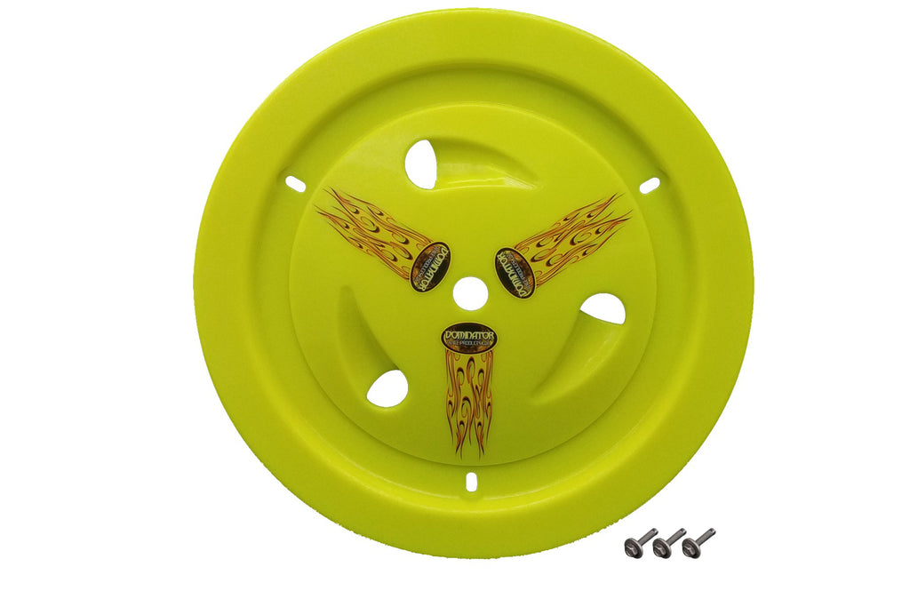 DOMINATOR RACE PRODUCTS 1007-B-FYE Wheel Cover Bolt-On Fluo Yellow Real Style