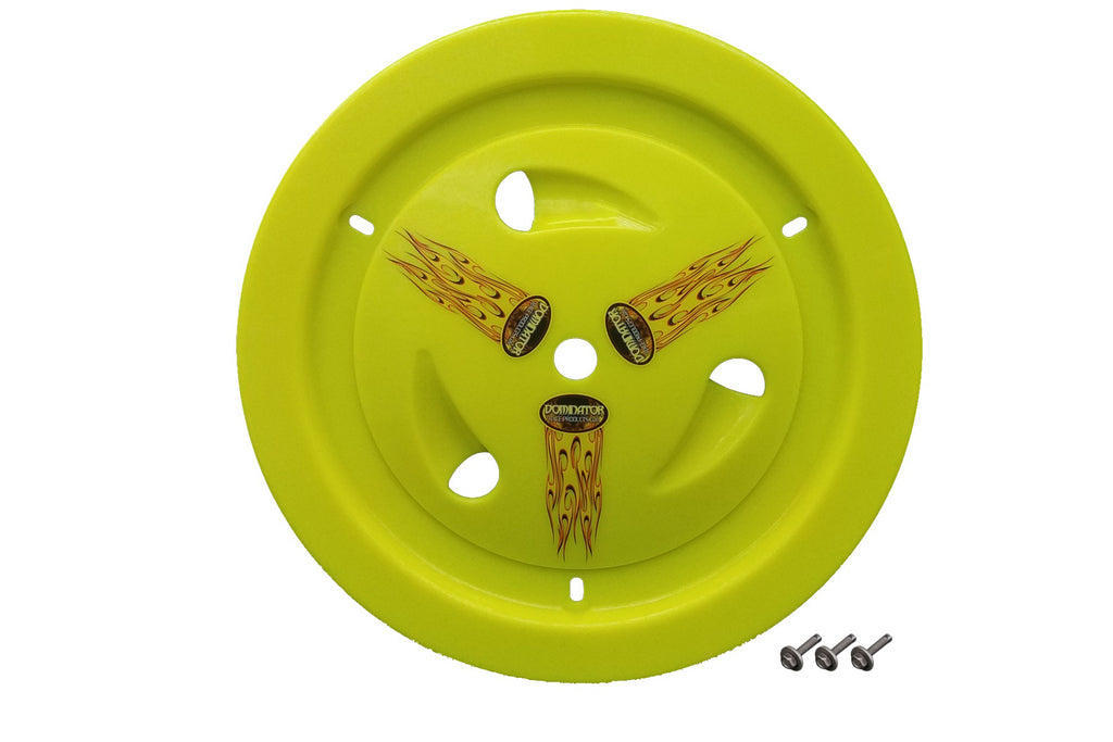 DOMINATOR RACE PRODUCTS 1013-B-FYE Wheel Cover Bolt-On Fluo Yellow