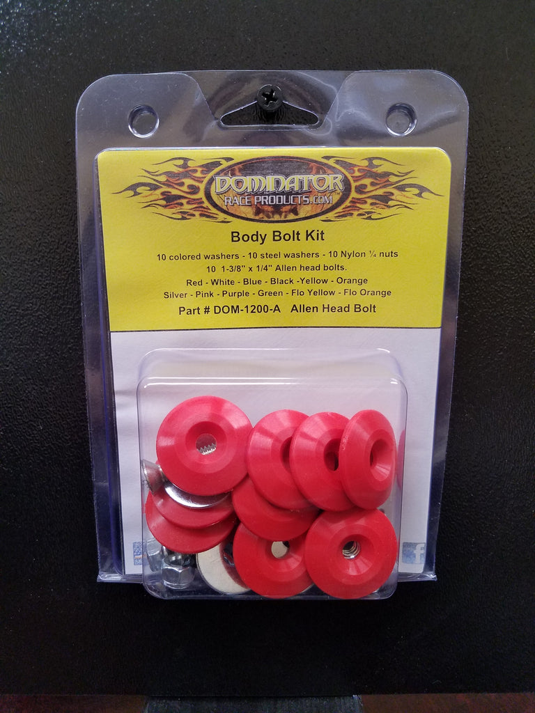 DOMINATOR RACE PRODUCTS 1200-A-RD Body Bolt Kit Red Allen Head