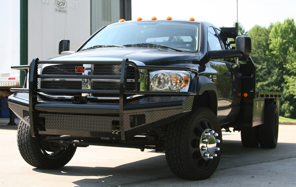Fab Fours DR06-S1160-1 Black Steel Front Ranch Bumper for Select Dodge Ram 2500, Dodge Ram 3500, Dodge Ram 4500, Dodge Ram