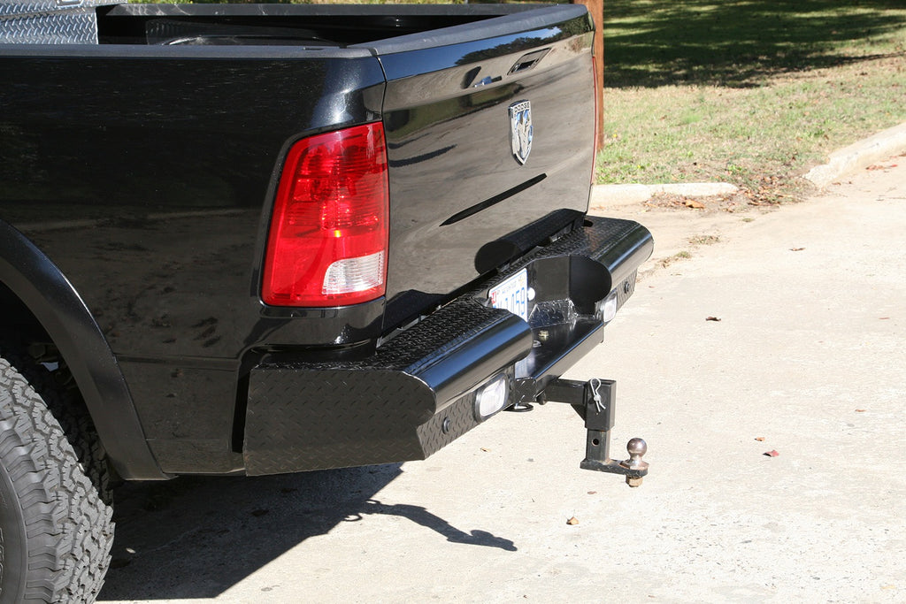 Fab Fours DR10-T2950-1 Black Steel Ranch Rear Bumper for Select Dodge Ram 1500, Dodge Ram 2500, Dodge Ram 3500, Dodge Ram 4500, Dodge Ram 5500, Ram 1500, Ram 2500, Ram 3500, Ram 4500, Ram