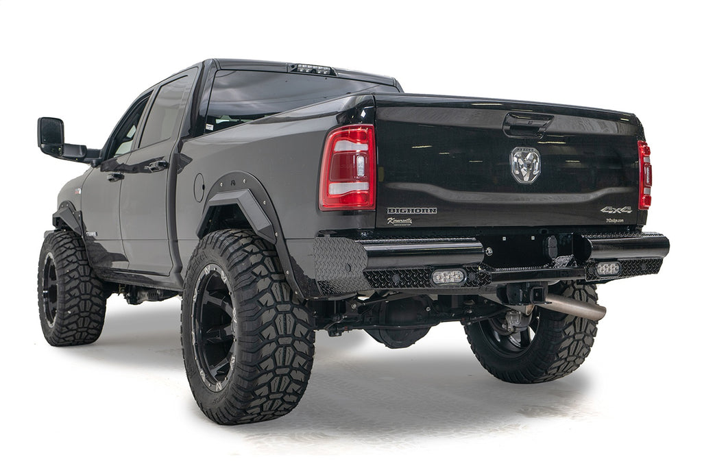 Fab Fours DR19-T4450-1 Black Steel Rear Bumper for Select Ram 2500, Ram