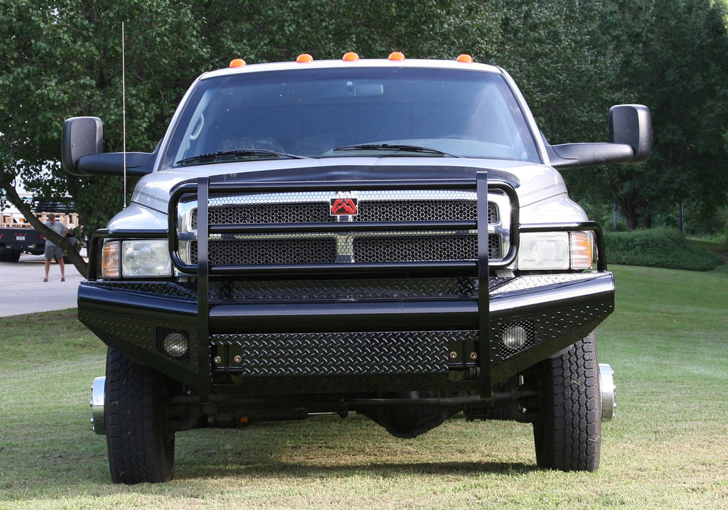 Fab Fours DR94-S1560-1 Black Steel Front Ranch Bumper for Select Dodge Ram