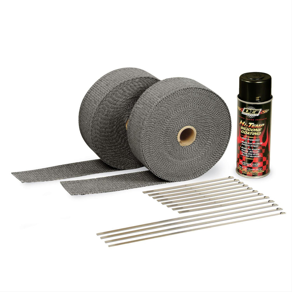 DESIGN ENGINEERING 10110 2in Exhaust Wrap Kit Blk w/Blk Silicone Coating