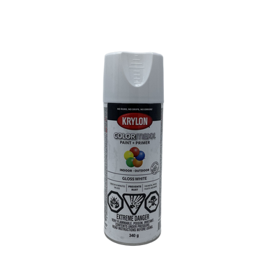 Krylon 45545 COLORmaxx Paint + Primer, Gloss, White - 340g