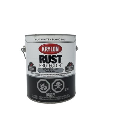 Krylon 469409 Rust Protector™ Brush On Enamel, Flat, White, 3.78 L