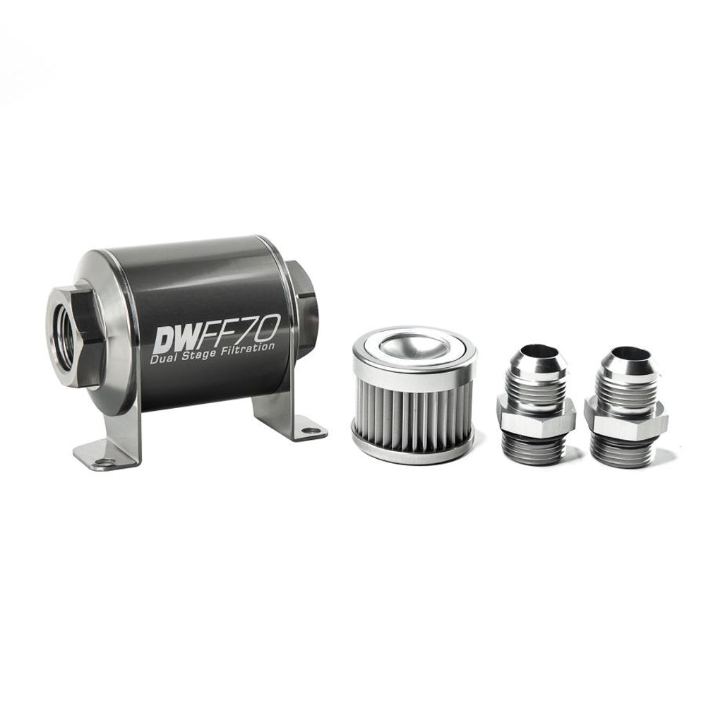 DEATSCHWERKS 8-03-070-010K-10 In-line Fuel Filter Kit 10an 10-Micron
