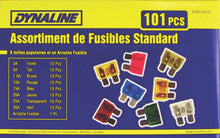 Load image into Gallery viewer, Dynaline 00121 101 PC Standard Blade Plug In Fuses Assortment