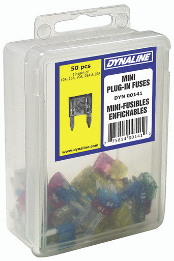 Dynaline 00141 50PC Mini Plug-In Fuses Assortment