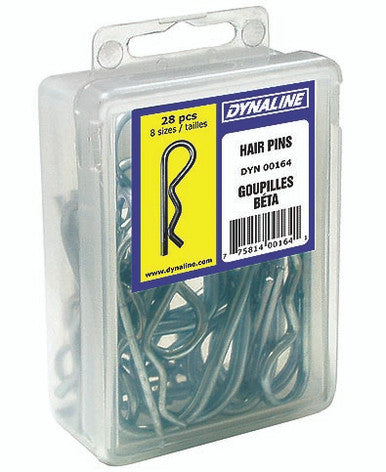 Dynaline 00164 Hair Pin Assortment Dynakit, 28 Pieces, 8 sizes, various stlyles