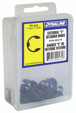 Load image into Gallery viewer, Dynaline 00175 E Retainer Ring Assortment Dynakit, 70 Pieces, 7 Sizes (R1000-12 to 50)