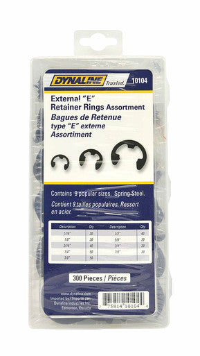 Dynaline 10104 Ext E Retainer Ring Assortment