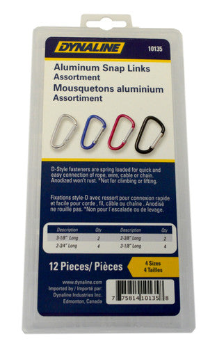 Dynaline 10135 Aluminum D-Ring Assortment
