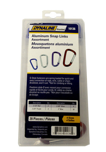 Dynaline 10136 Aluminum D-Ring Assortment