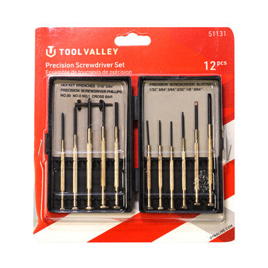 Tool Valley 51131 Precision Screwdriver Set, 12 Pcs - Red Table