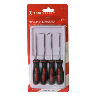 Tool Valley 51182 Metal Pick & Hook Set, 4 Pcs - Red Table