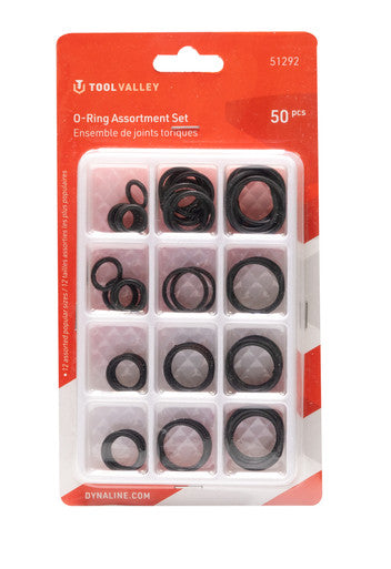 Tool Valley 51292 O-Ring Assortment Set, 50 Pcs - Red Table