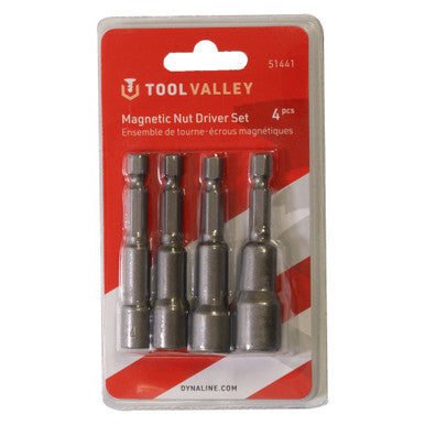 Tool Valley 51441 Magnetic Nut Driver Set, 4 Pcs - Red Table