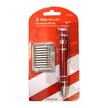 Load image into Gallery viewer, Tool Valley 51446 Microdriver Bit Set, 10 Pcs - Red Table