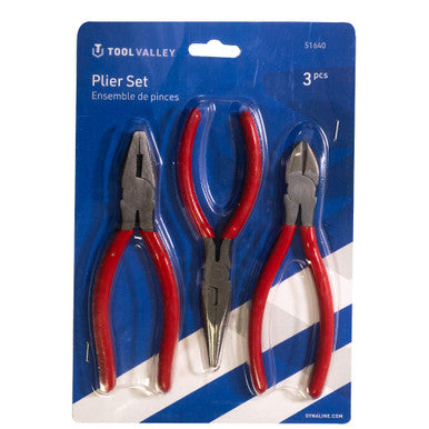 Tool Valley 51640 Plier Set, 3 Pcs - Blue Table