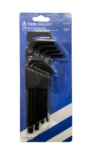 Tool Valley 51684 SAE Ball Hex Key Set 13pcs - Blue Table