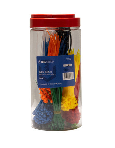Tool Valley 51902 Cable Tie Set, 800 Pcs - Blue Table