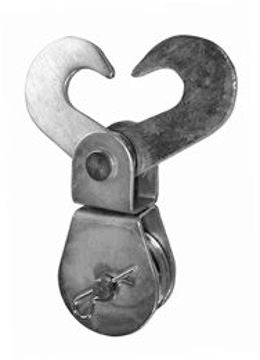 Dynaline 55870 H.D. Double Hook Pulley Block 'Deuer" Type. Swivel. 1-1/2"