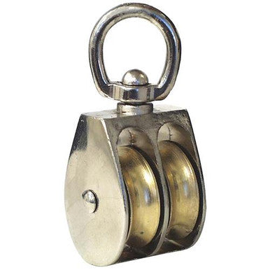Dynaline 55927 Pulley, Double Swivel 1-1/4 Die Cast. Fits 5/16 Rope
