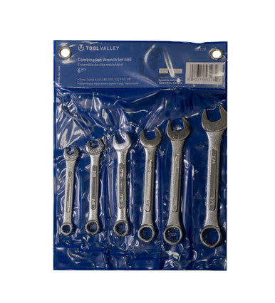 Tool Valley 56128 Combination Wrench Set SAE, 6 Pcs - Blue Table