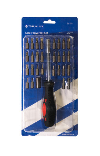 Tool Valley 56150 Screwdriver Bit Set, 30 Pcs - Blue Table